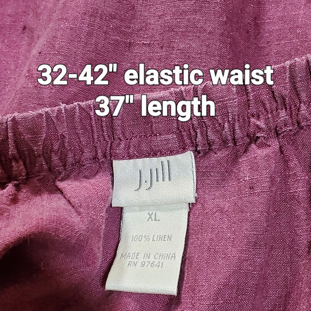 Clean Girl Euro Summer Linen Midi Skirt Nantucket Purple Minimalist J Jill XL - Picture 4 of 5